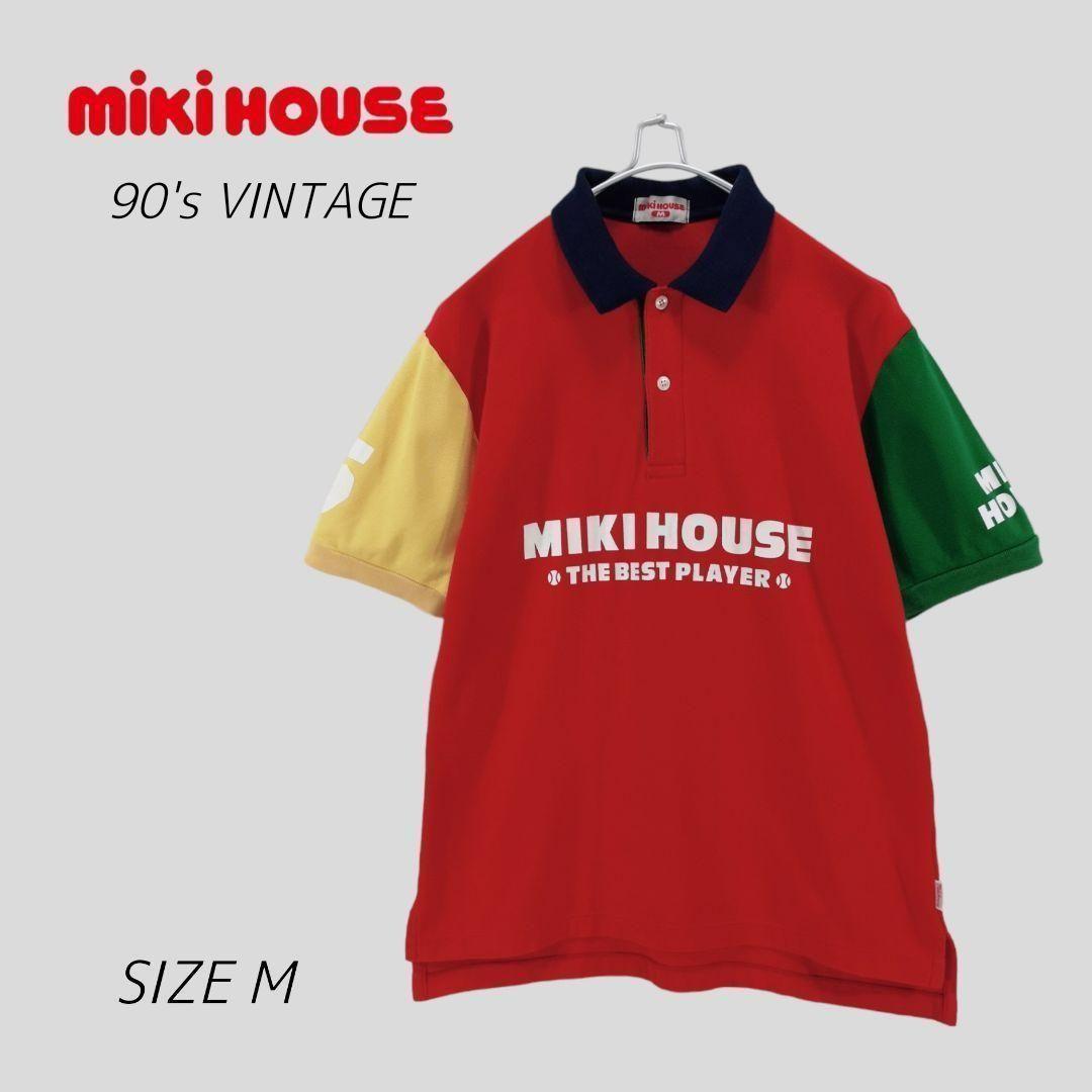 希少 90s MIKI HOUSE ポロシャツ クレイジーパターン M 日本製