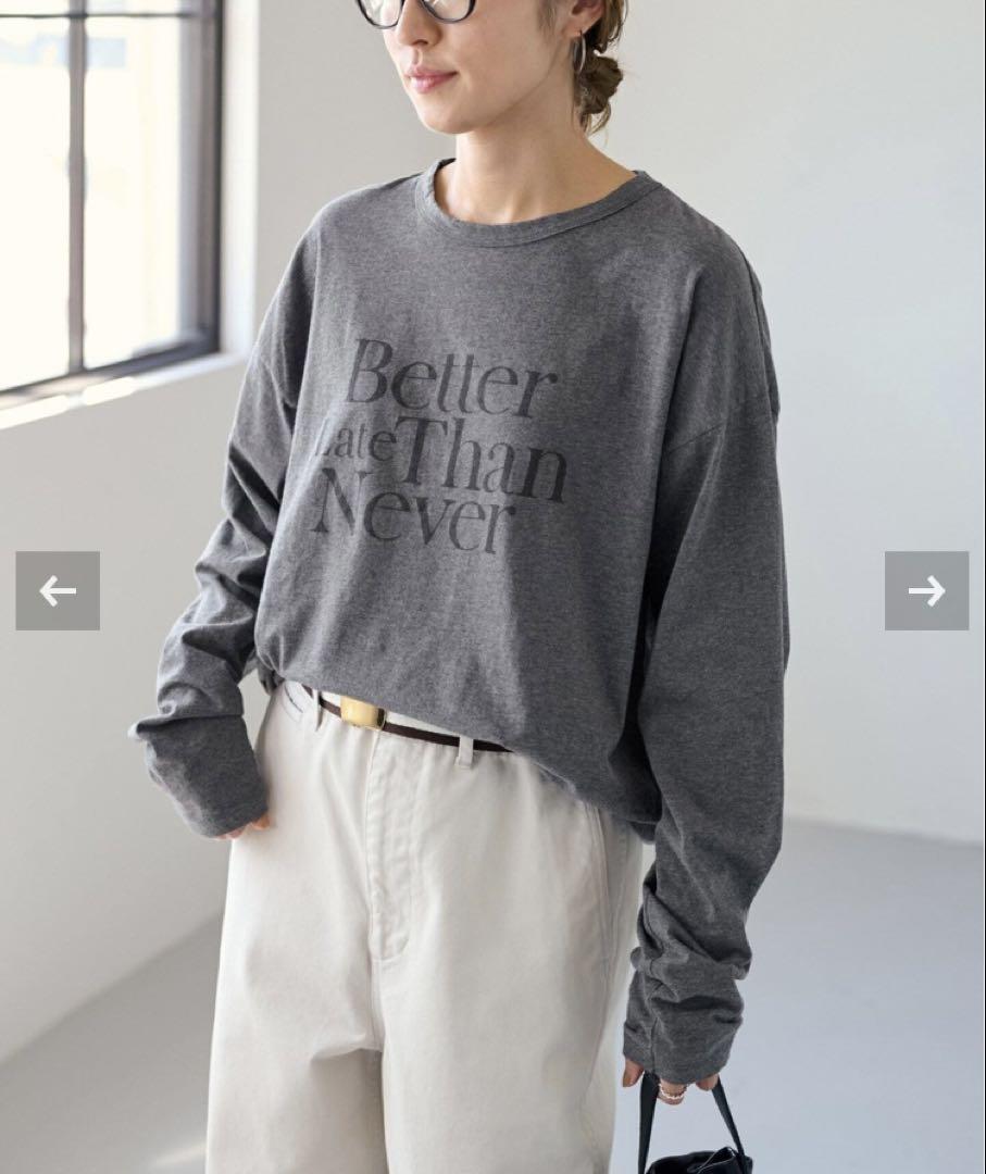 FRAMe WORK ロゴロンT スリーブT グレー