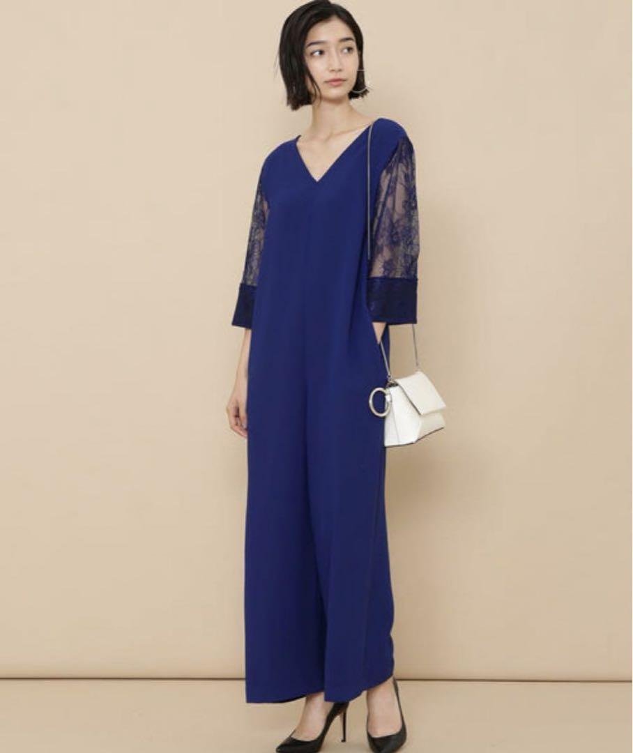 極美品＊ADAM ET ROPE' レース　スリーブ　ロンパース　アダムエロペ