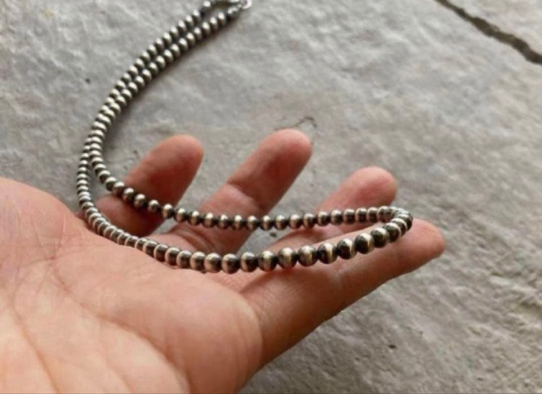 SV925製 ナバホパール 45㎝ 4ミリ シンプルネックレス ナバホ SV925製 ナバホパール 45㎝ 4ミリ シンプルネックレス ナバホ