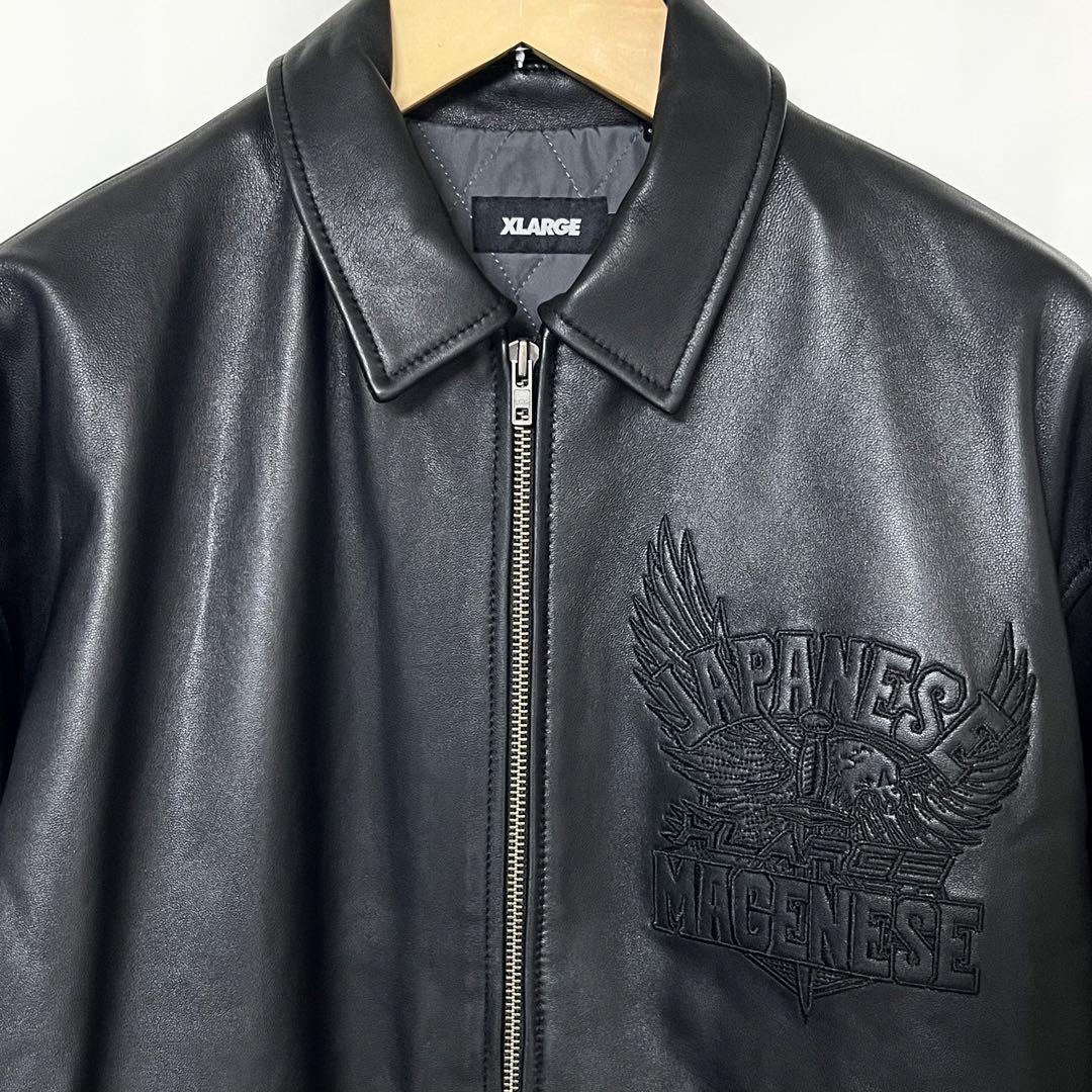 XLARGE×JAPANESE MAGENESE 刺繍　レザージャケット　XL