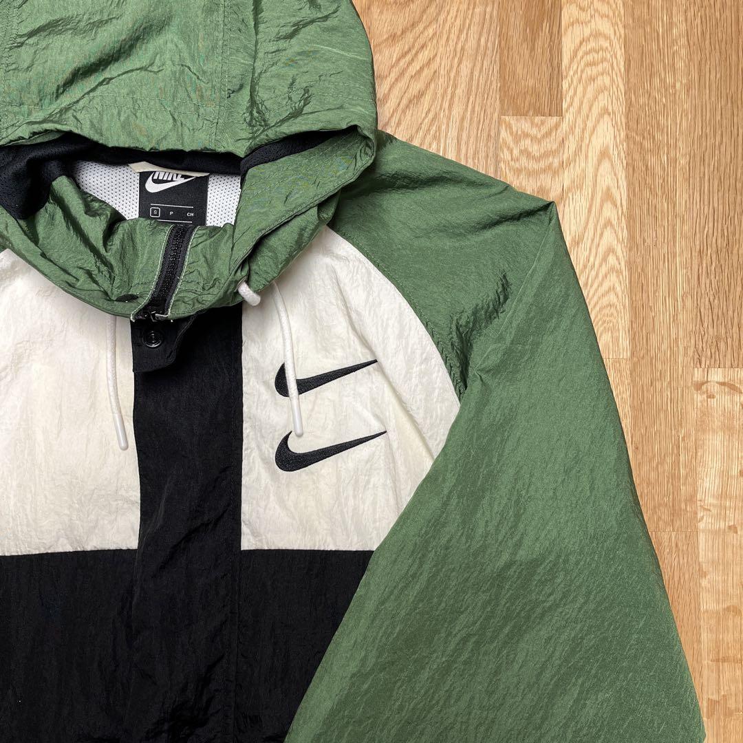 Nike 完売品ウーブンジャケット SWOOSH 人気色　グリーン　美品
