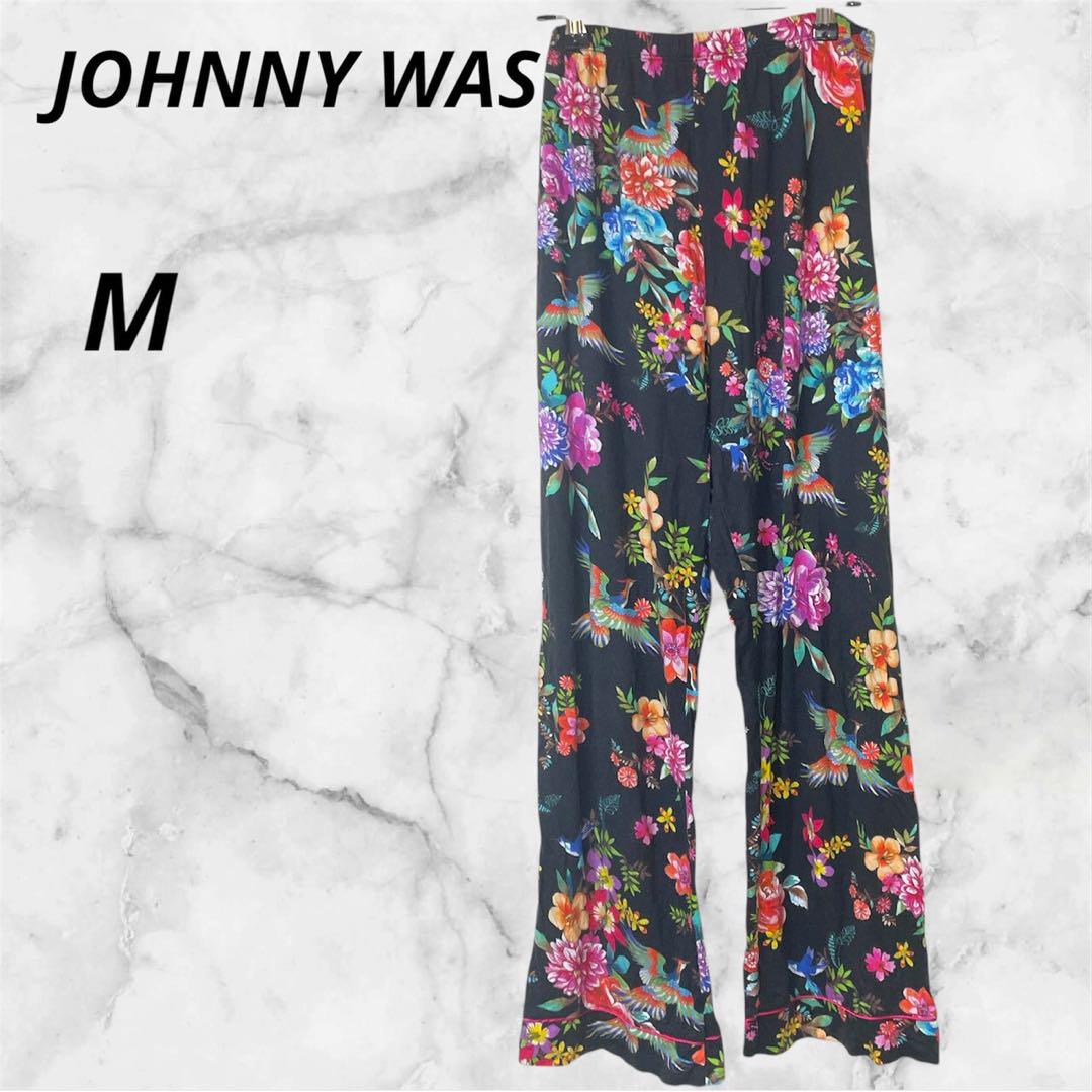 ジョニーワズ◇JOHNNY WAS　フレアパンツ　花柄ボタニカル　エスニック風