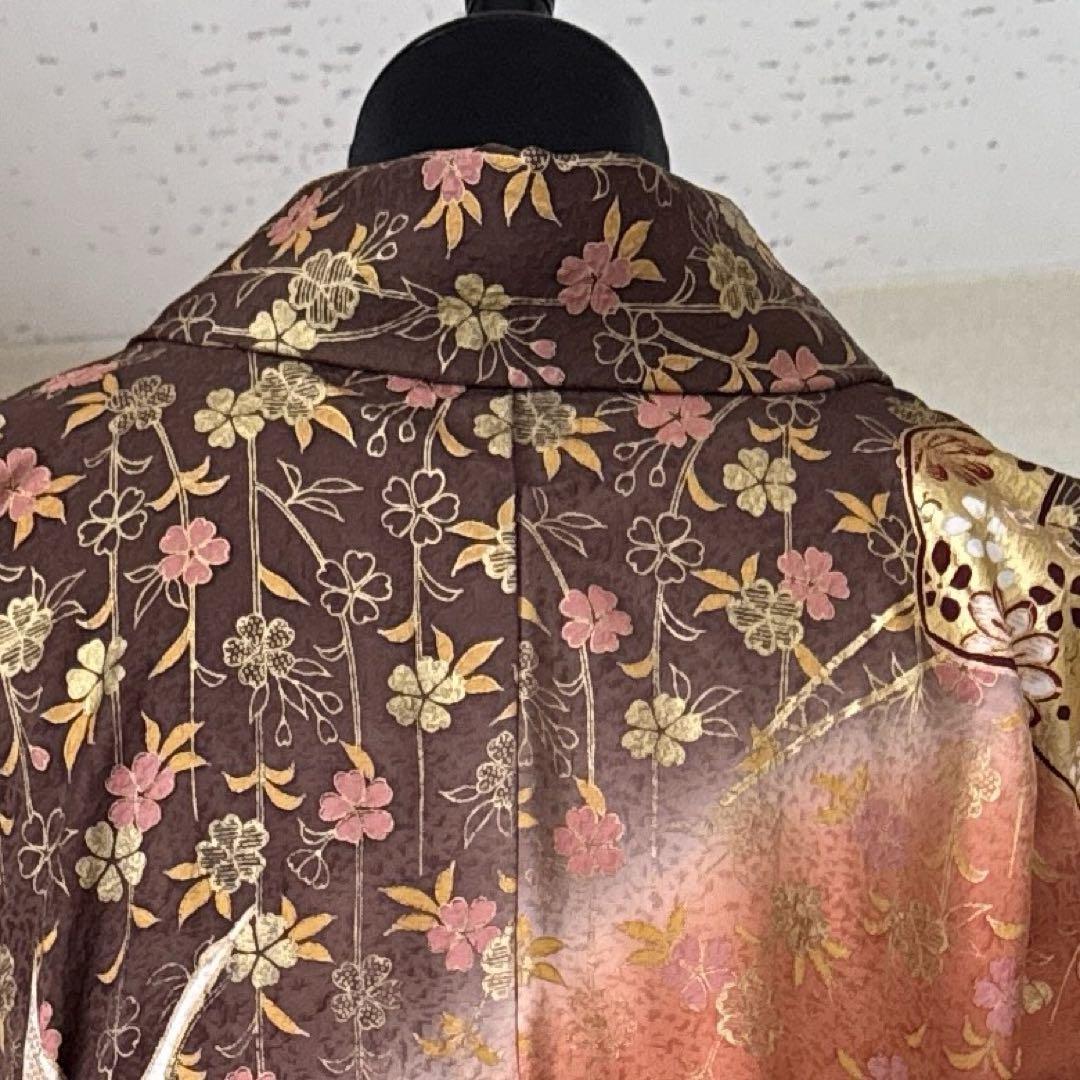 振袖フルセット(7点)・古典柄・金駒刺繍・飛鶴・枝垂れ桜・菊