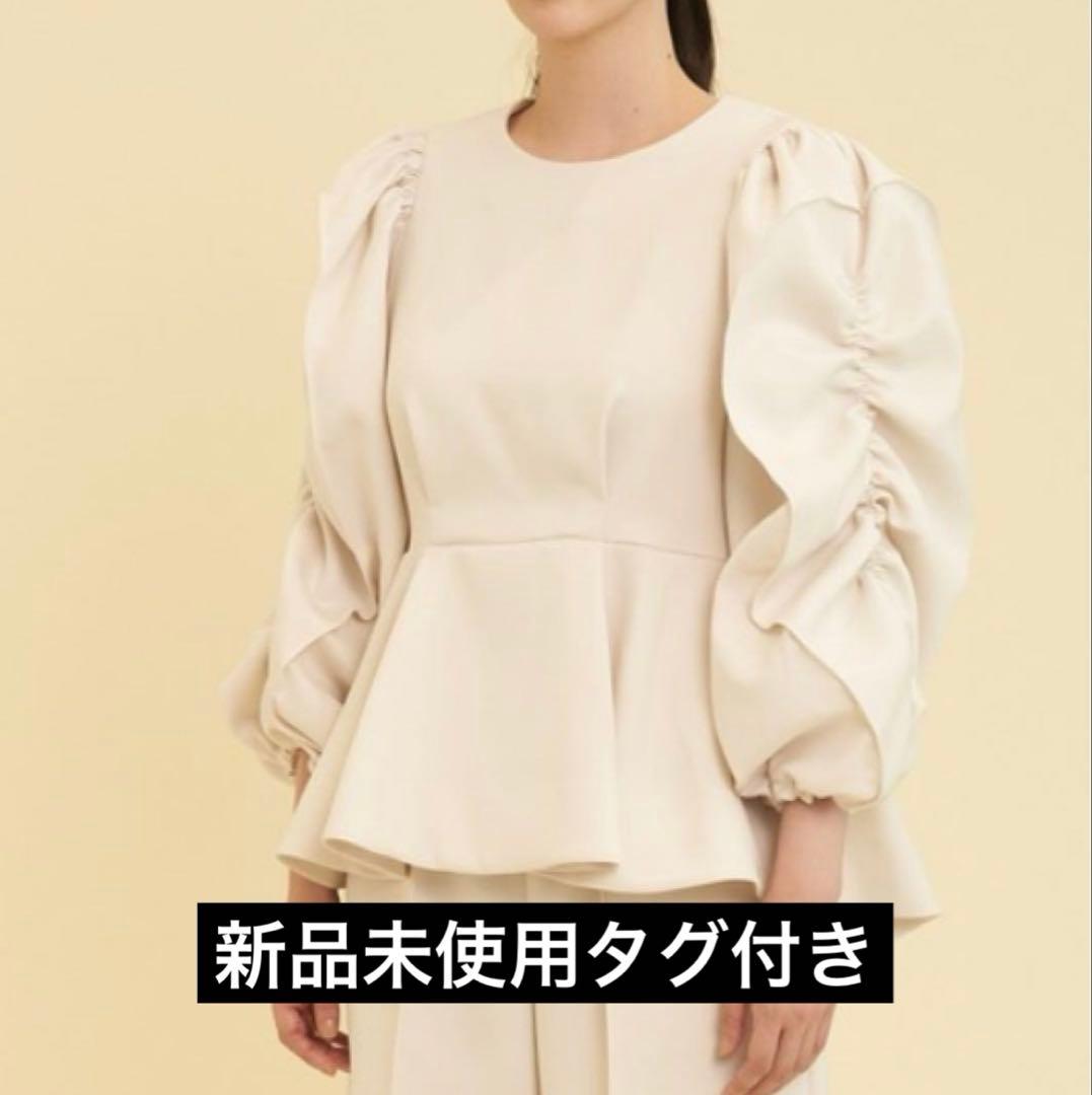 LANVIN en Bleu ウールカルゼフリルブラウス MM・LANVIN en Bleu