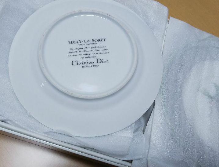 Christian Dior 食器 NEW Christian Dior Cup & Saucer Pair Set Red Ribbon Bone
