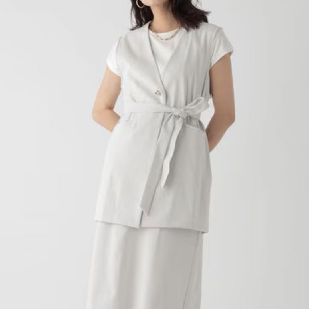 4107 Elura ジレ グレージュ F 新品未使用