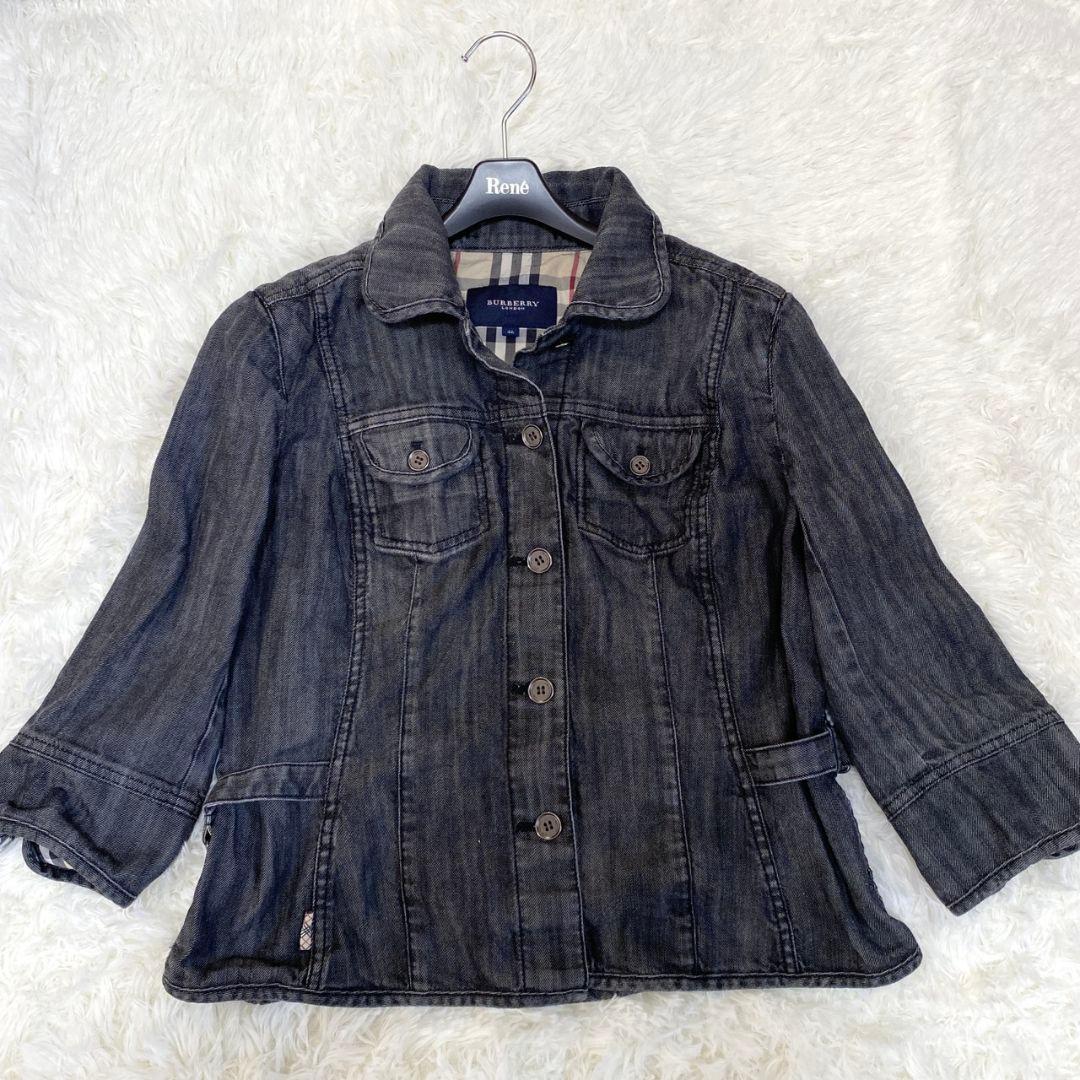 ○良品○ バーバリー ノバチェック デニム ジャケット 大きいサイズ 46