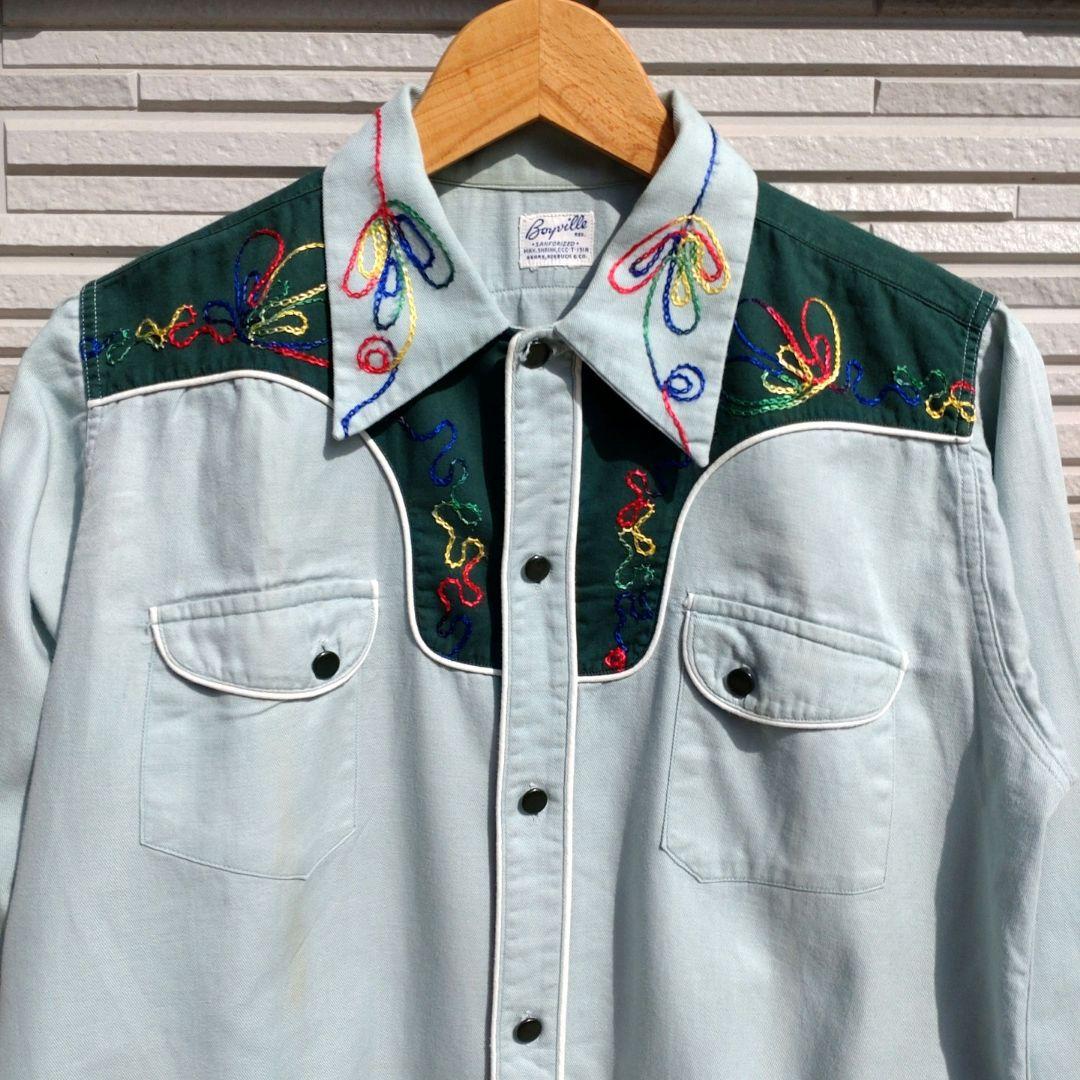 【送料無料ライン/39ショップ】 WESTERN 60Vintage・Boyville】COTTON SHIRT メルカリ - シャツ+ブラウス(長袖+七分)