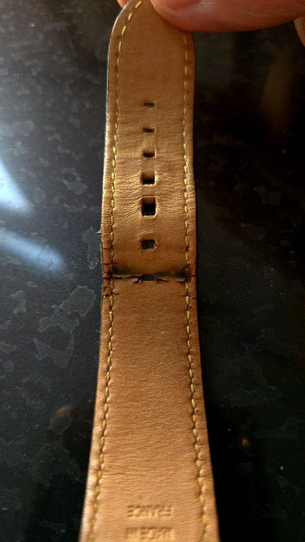 LOUIS VUITTON 時計タンブール 黒文字盤 レザー