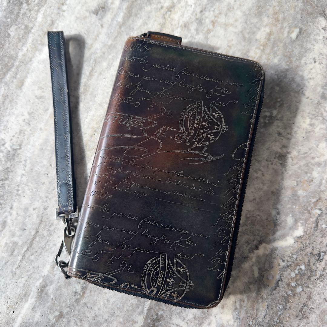 特注 47万円 ベルルッティ カリグラフィースクリットレザーオーガナイザー長財布Berluti