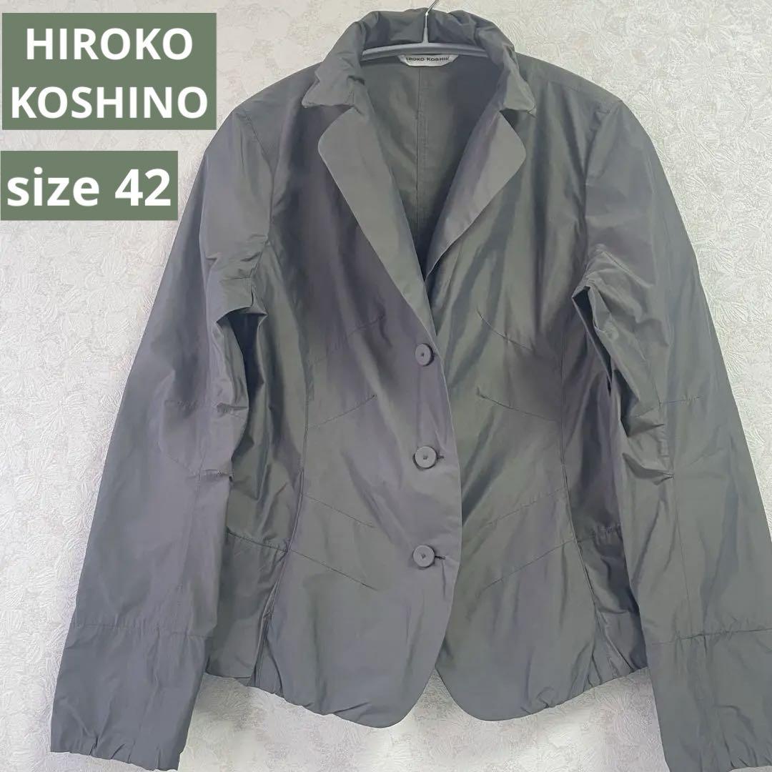 HIROKO KOSHINO テイラードジャケット 光沢 薄手 size 42