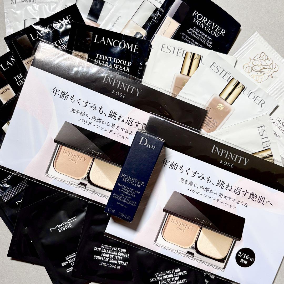 まとめ売り セット Dior Elégance ファンデーション DIOR+INFINITYファンデサンプルセット[未開封3品+おまけ18品