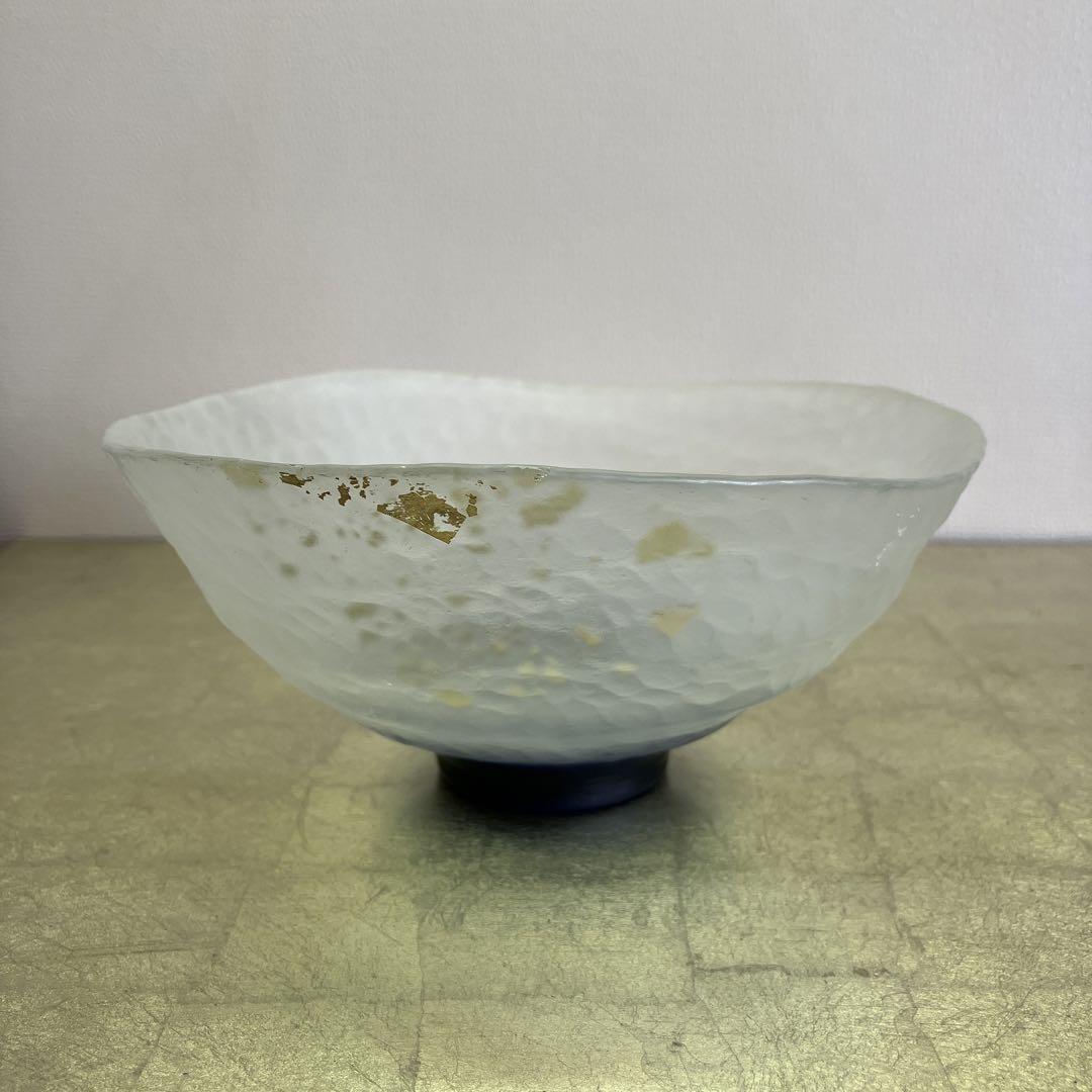 津軽びいどろ中鉢(抹茶茶碗？)金箔付き