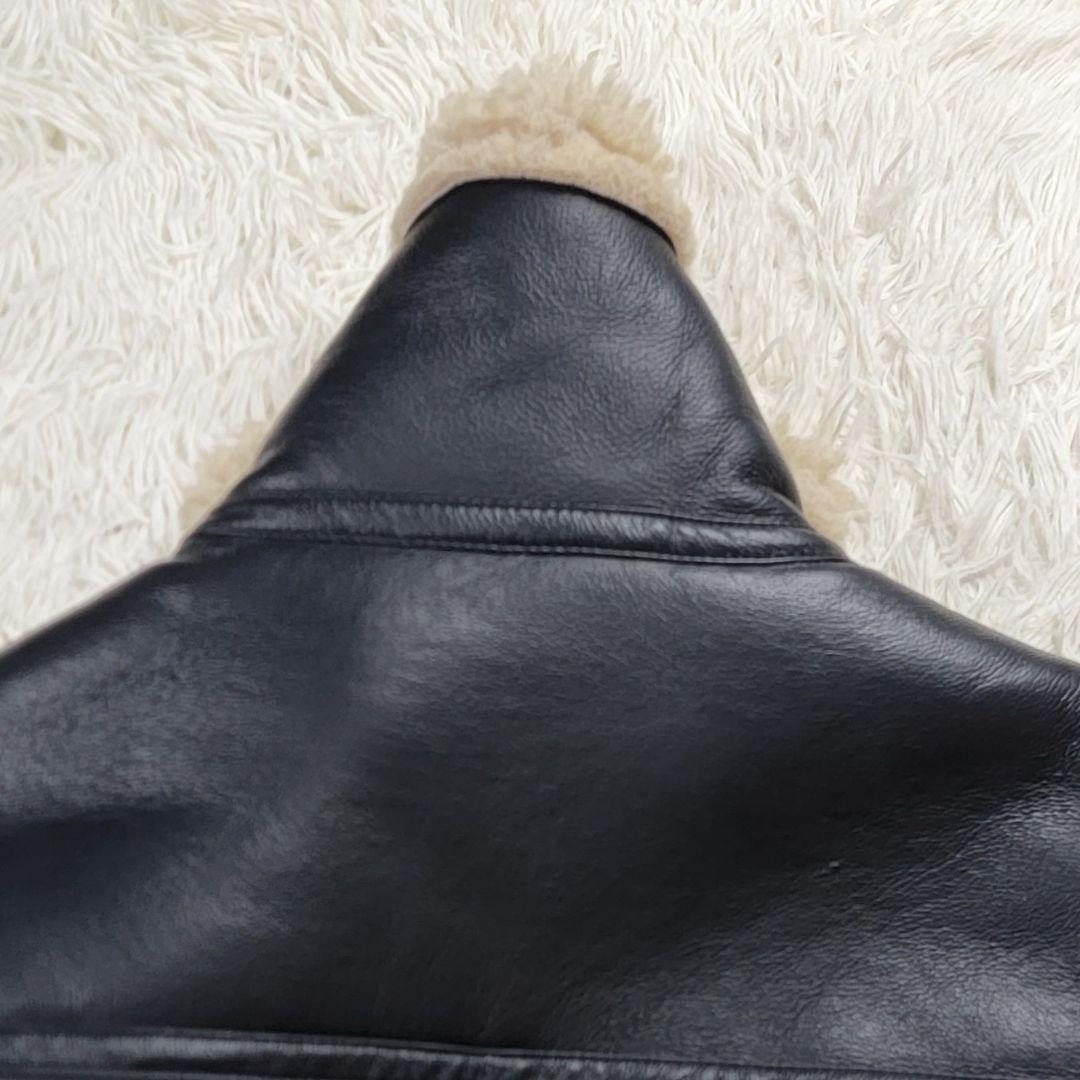 美品 ZARA ザラ ムートンボアジャケット フェイクレザー メンズ 黒