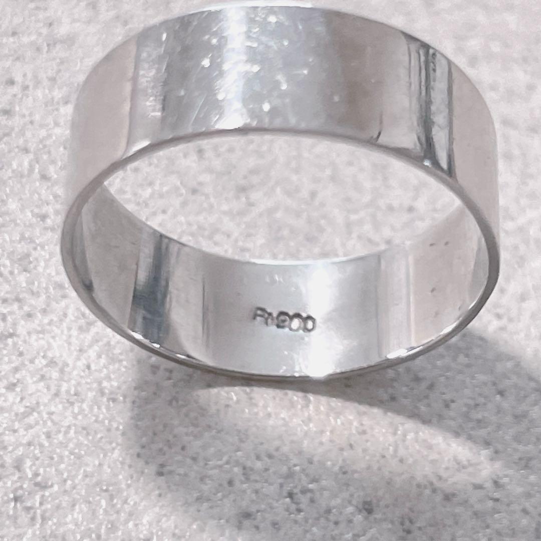 美品 Pt900 幅広 平打ちリング プラチナ
