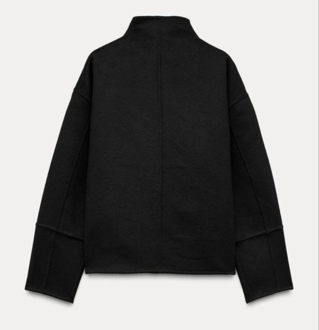 新品 高品質 ZARA ウール ジップ ブルゾン ジャケット コート 黒 XS 新品 高品質 ZARA ウール ジップ ブルゾン ジャケット コート 黒 XS