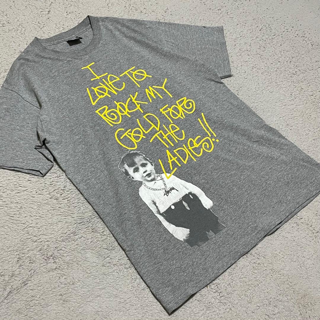 stussy Tシャツ　00s rock my gold メキシコ製　Mサイズ