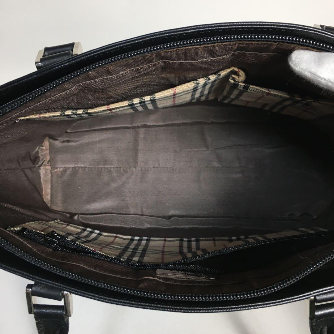 2505-59｜美品｜バーバリー トートバッグ レザー ブラック ノバ
