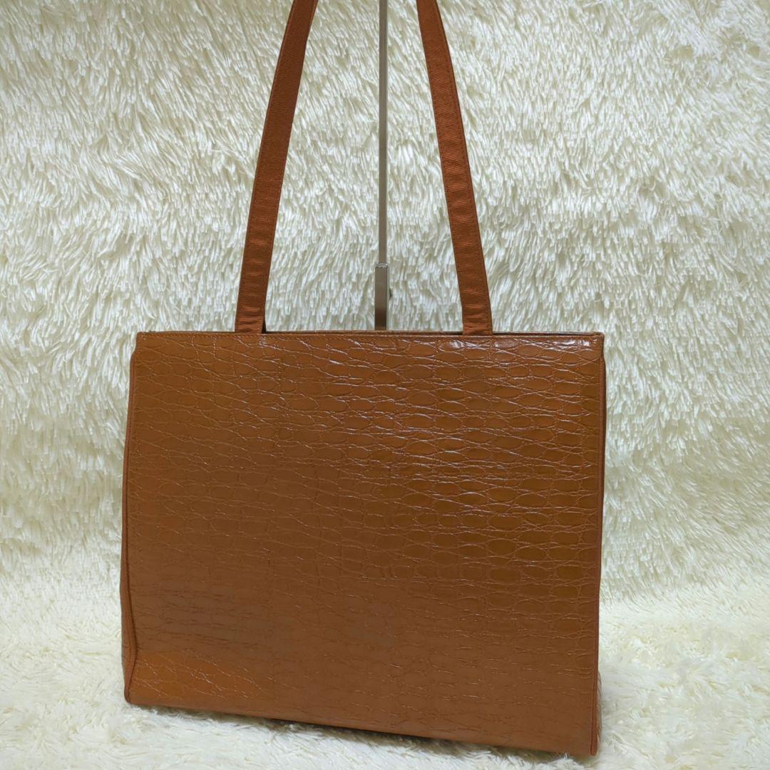 Salvatore Ferragamo ヴァラリボン トートバッグ 茶
