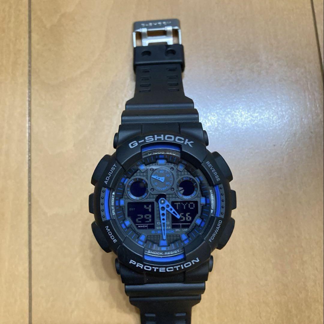 G-SHOCK GA100-1A2 海外モデル ブラック ブルー