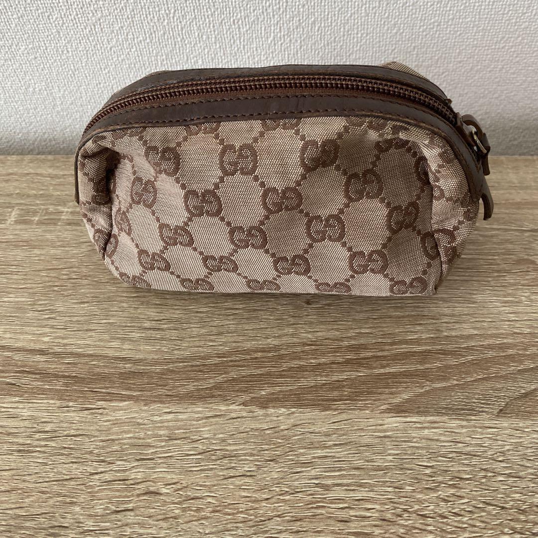 【お気にいる】 GGパターン Gucci ポーチ キャンバス ピンクベージュ バッグ