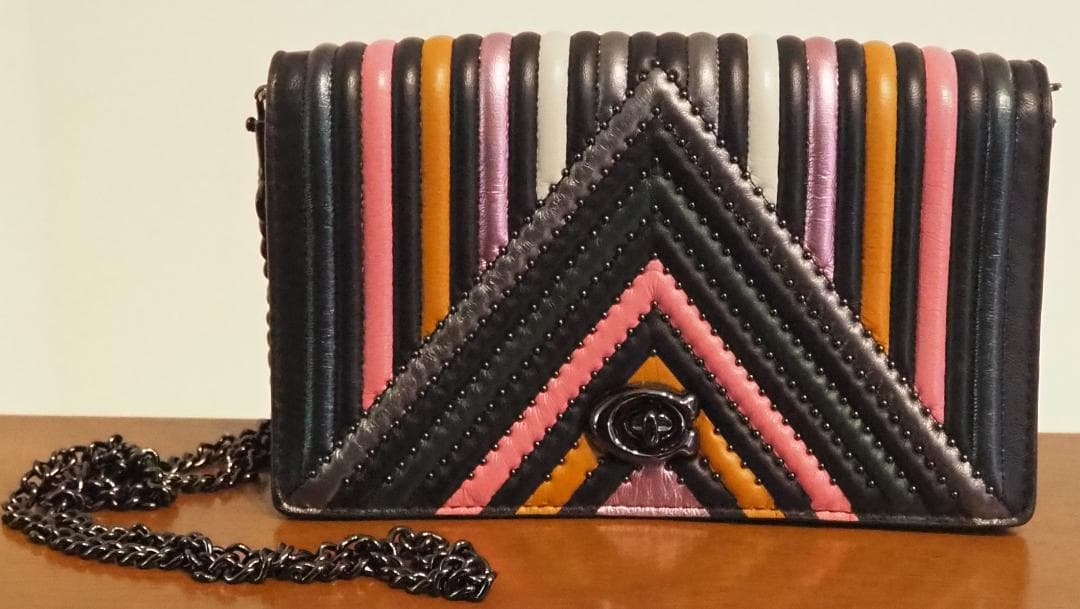 COACH★コーチ★配色使い２ウェイバッグ/ブラック系/国内百貨店購入