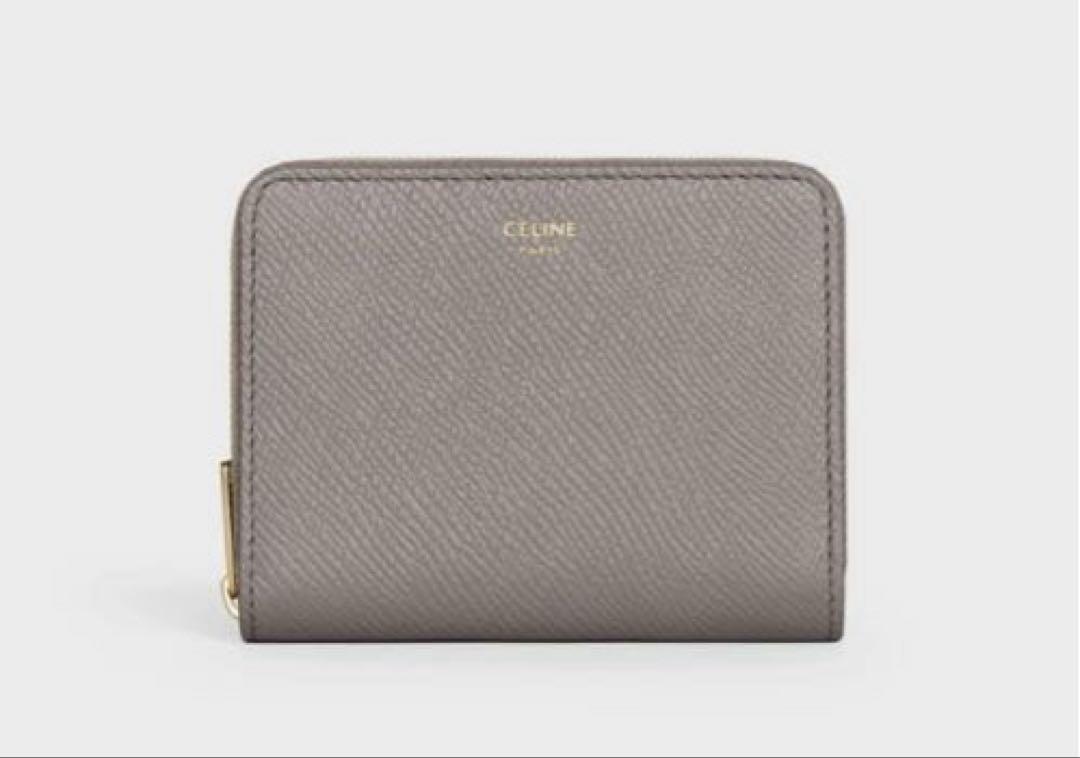 CELINE /コンパクトジップドウォレット グレインドカーフスキンペブル