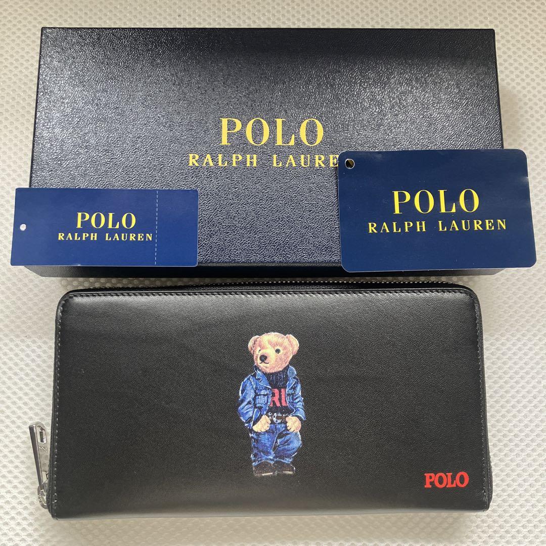 POLO BEAR LEATHER WALLET ポロ・ベア 本革二折長財布 黒