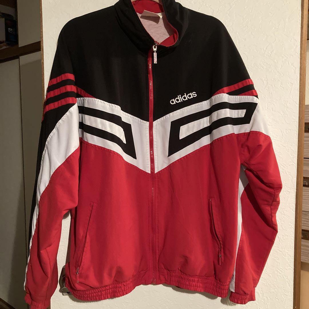 adidas ナイロンジャケット D9 赤/黒/白