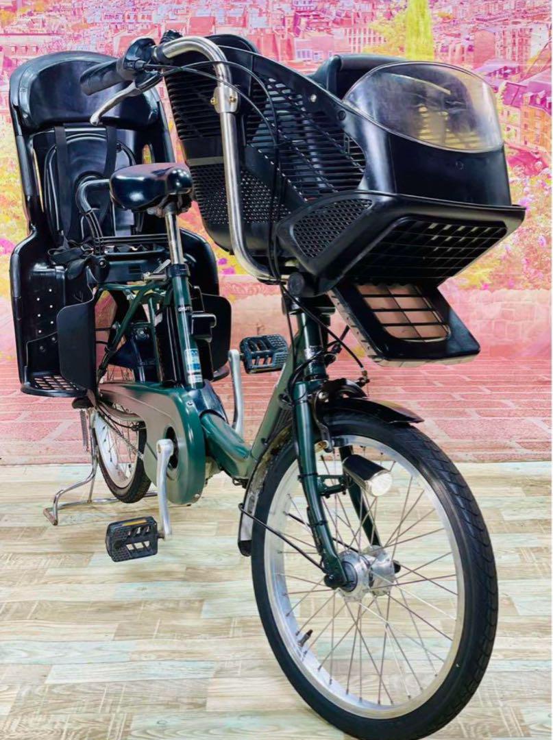 K1974 電動自転車パナソニック子供乗せ 20インチ 8Ah グリーン