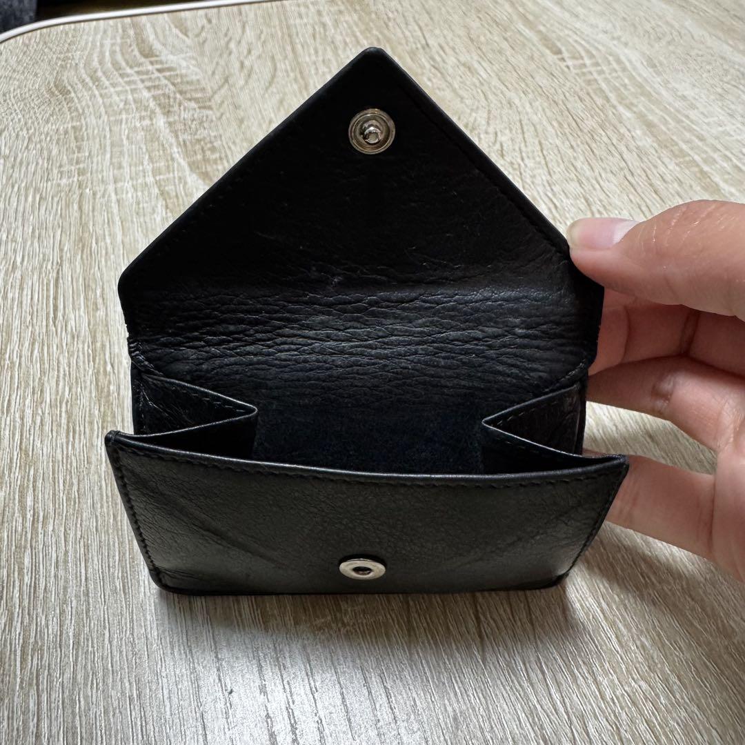 BALENCIAGA 黒 レザー 三つ折り財布