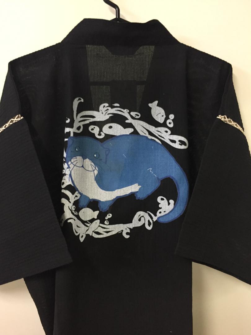 3L　甚平　カワウソ　キャラクターJINBEi　メンズ　和装　和服　大きいサイズ