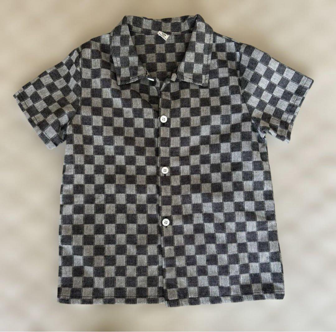 チェック柄半袖Tシャツ短パン3色セット BREEZEカラフルチェック柄 半袖シャツとショートパンツセット