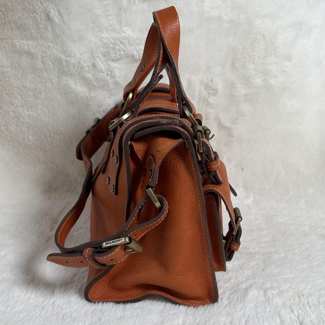 mulberry マルベリー　ロクサンヌ　レザーハンドバック　オレンジ　正規品