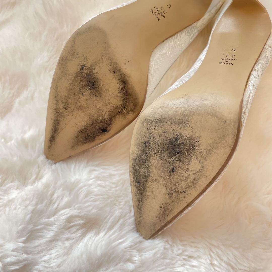 DIANA ダイアナ パンプス ホワイト レース 23 美品 上品 美脚
