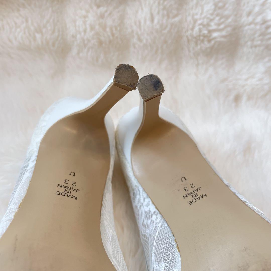 DIANA ダイアナ パンプス ホワイト レース 23 美品 上品 美脚