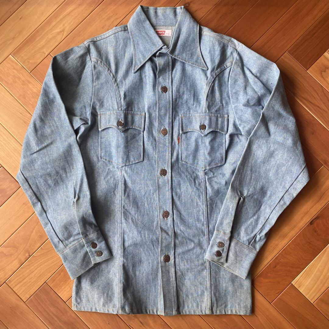【70s】Levi's ウエスタンデニムジャケット カバーオール Sオレンジタブ