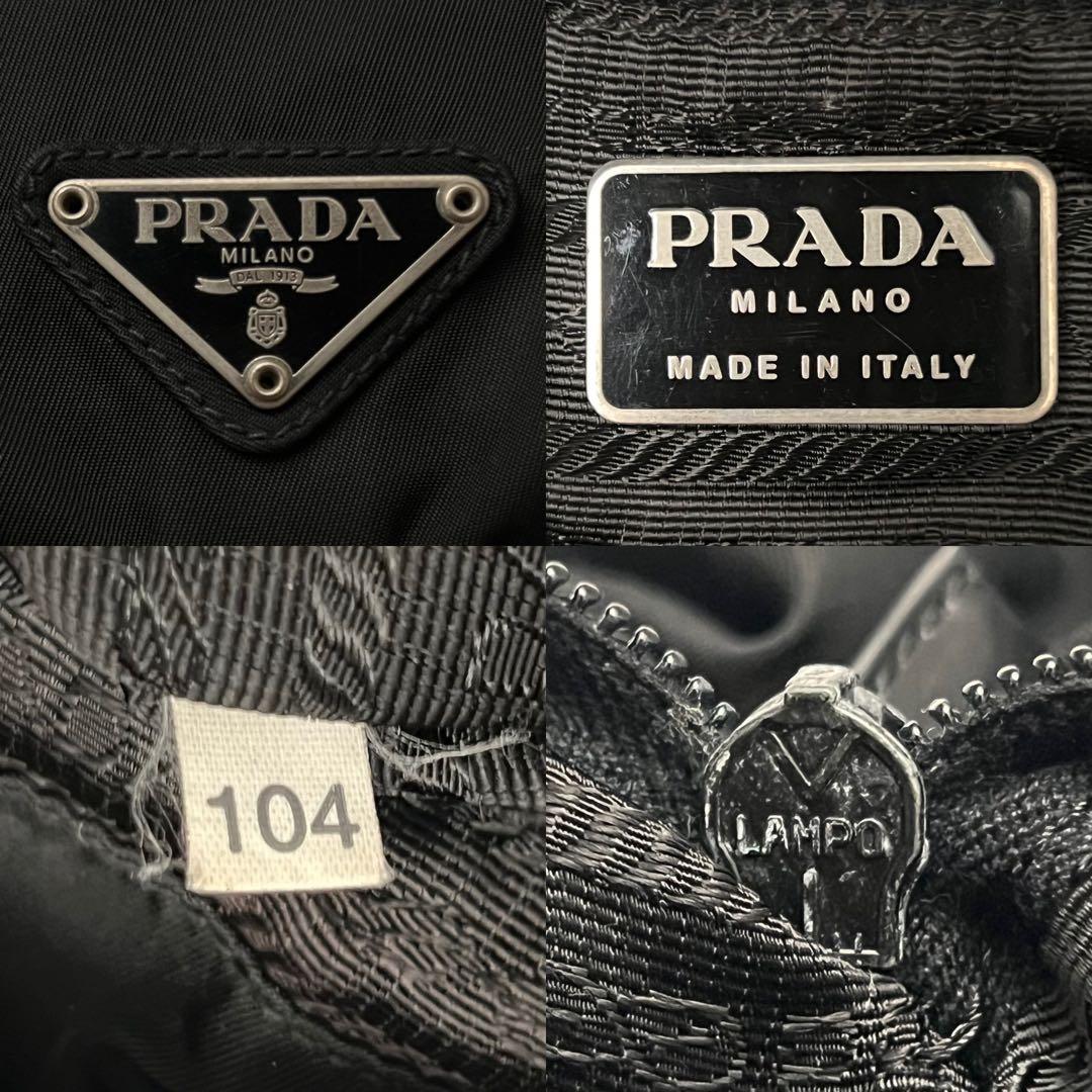 ✨袋付き極美品✨プラダ ミニリュック 三角プレート ブラック ダブルポケット