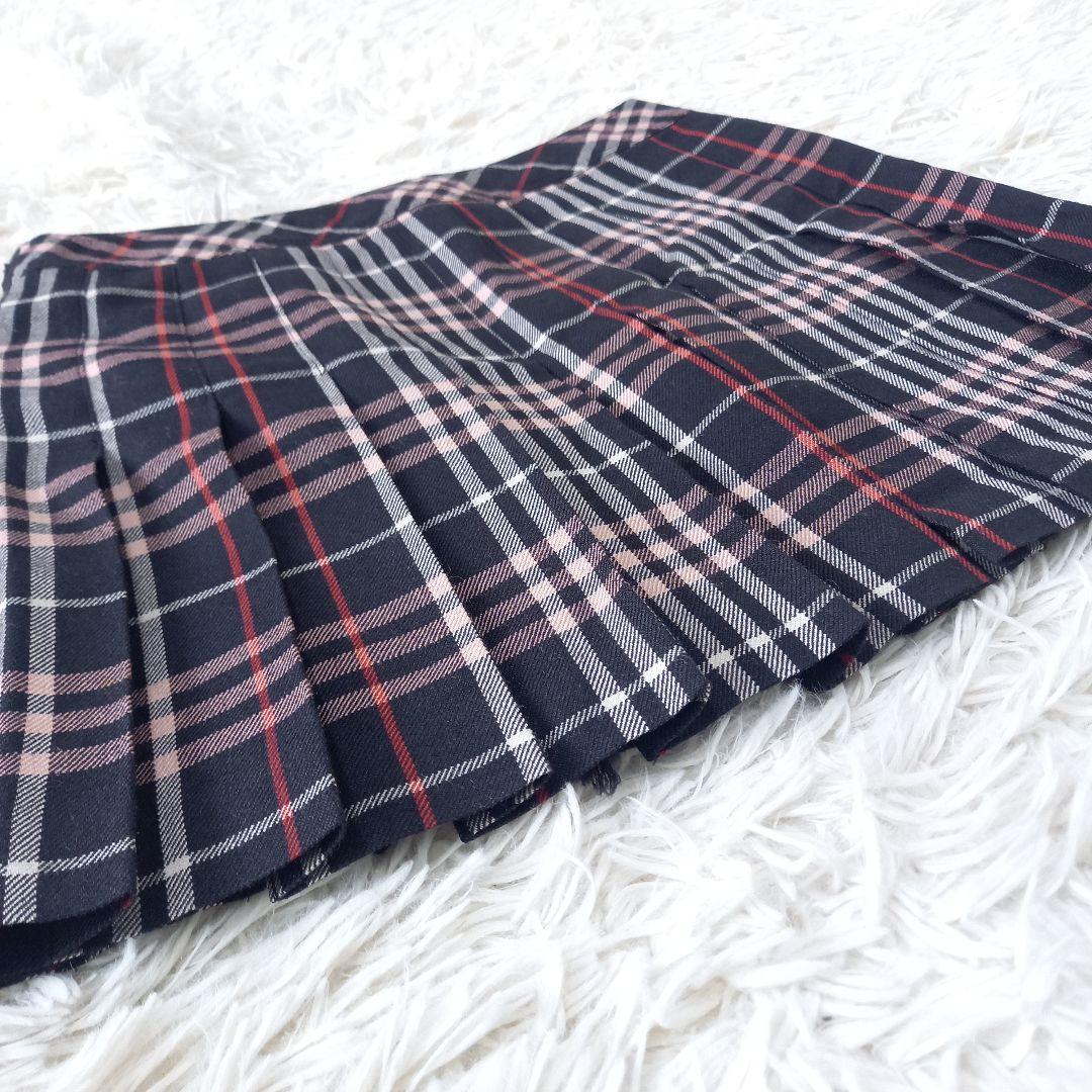 ●美品●　バーバリー　ノバチェック　プリーツ　レザーベルト　ラップ　スカート