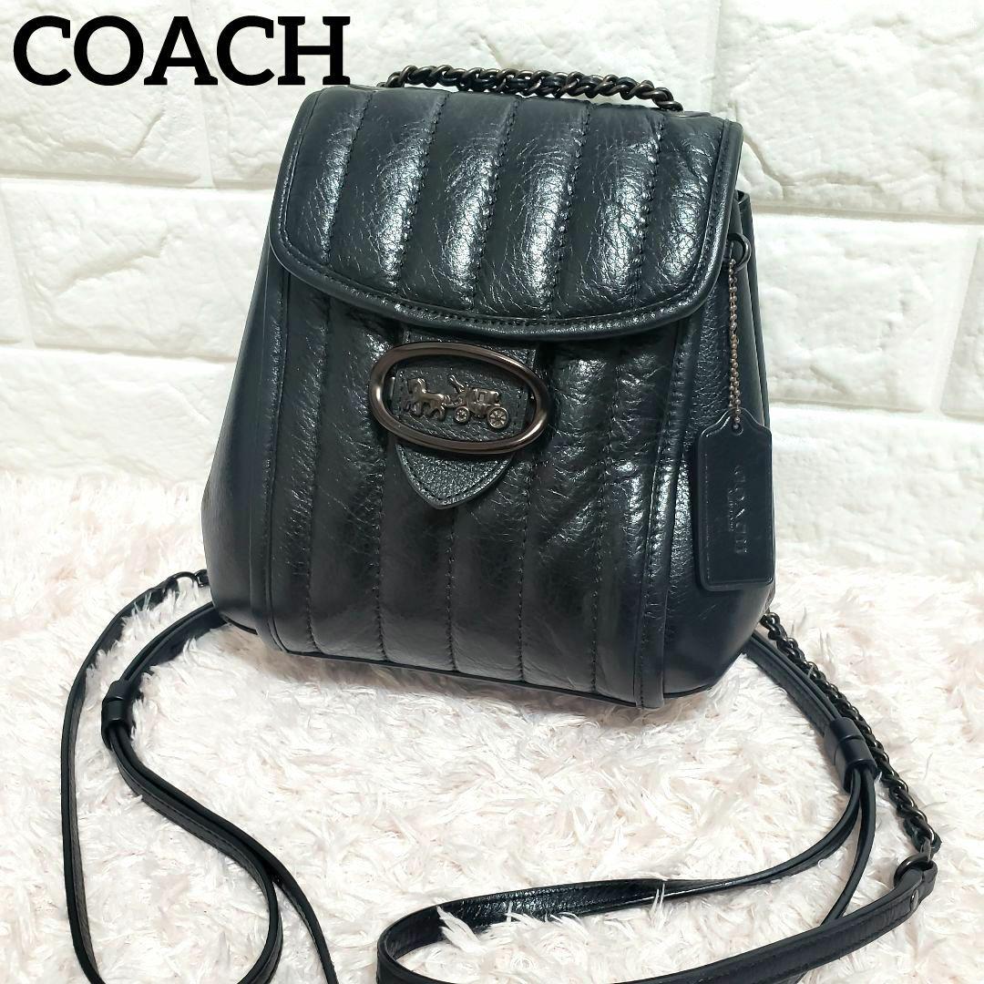 COACH コーチ2wayキルティングミニリュックショルダーバッグ メロディー