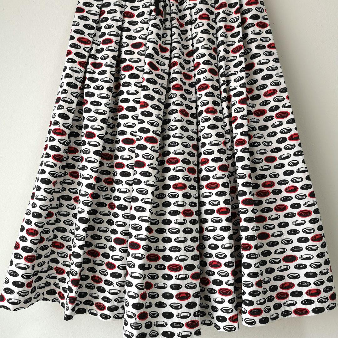 美品 BLACK COMME des GARCONS 総柄タックフレアスカート