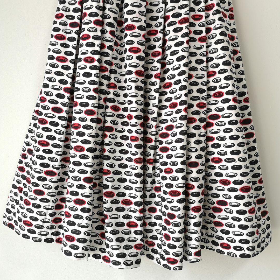 美品 BLACK COMME des GARCONS 総柄タックフレアスカート