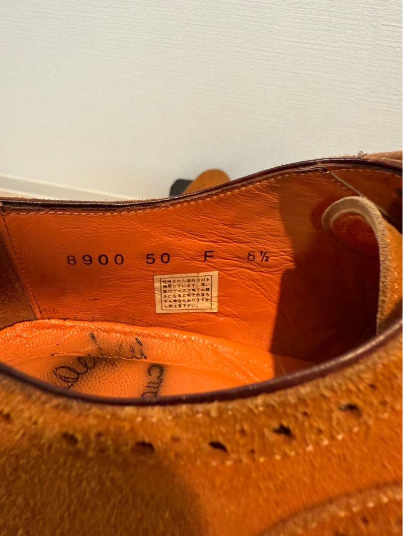 【メーカー直送】 Santoni オレンジ スエード ウィングチップ 靴 靴