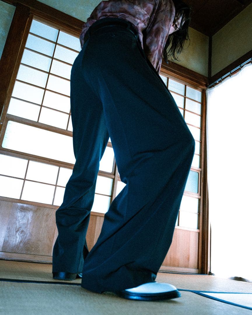 SHIKITARI MIX TUCK DESIGN WIDE SLACKS SHIKITARI MIX TUCK DESIGN WIDE SLACKS