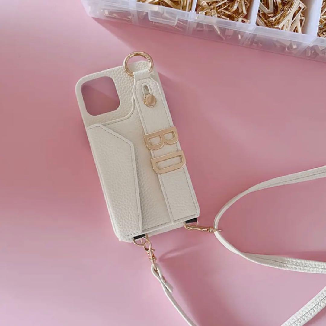 カードポケット＆ショルダー付き♡名入れ可能iPhone＆Galaxy