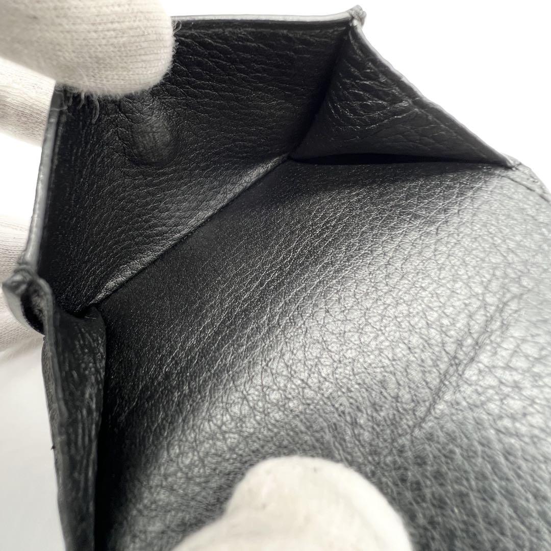 【美品✨】 プラダ 三つ折り財布 ヴィッテロダイノ ゴールドロゴ ブラック 黒