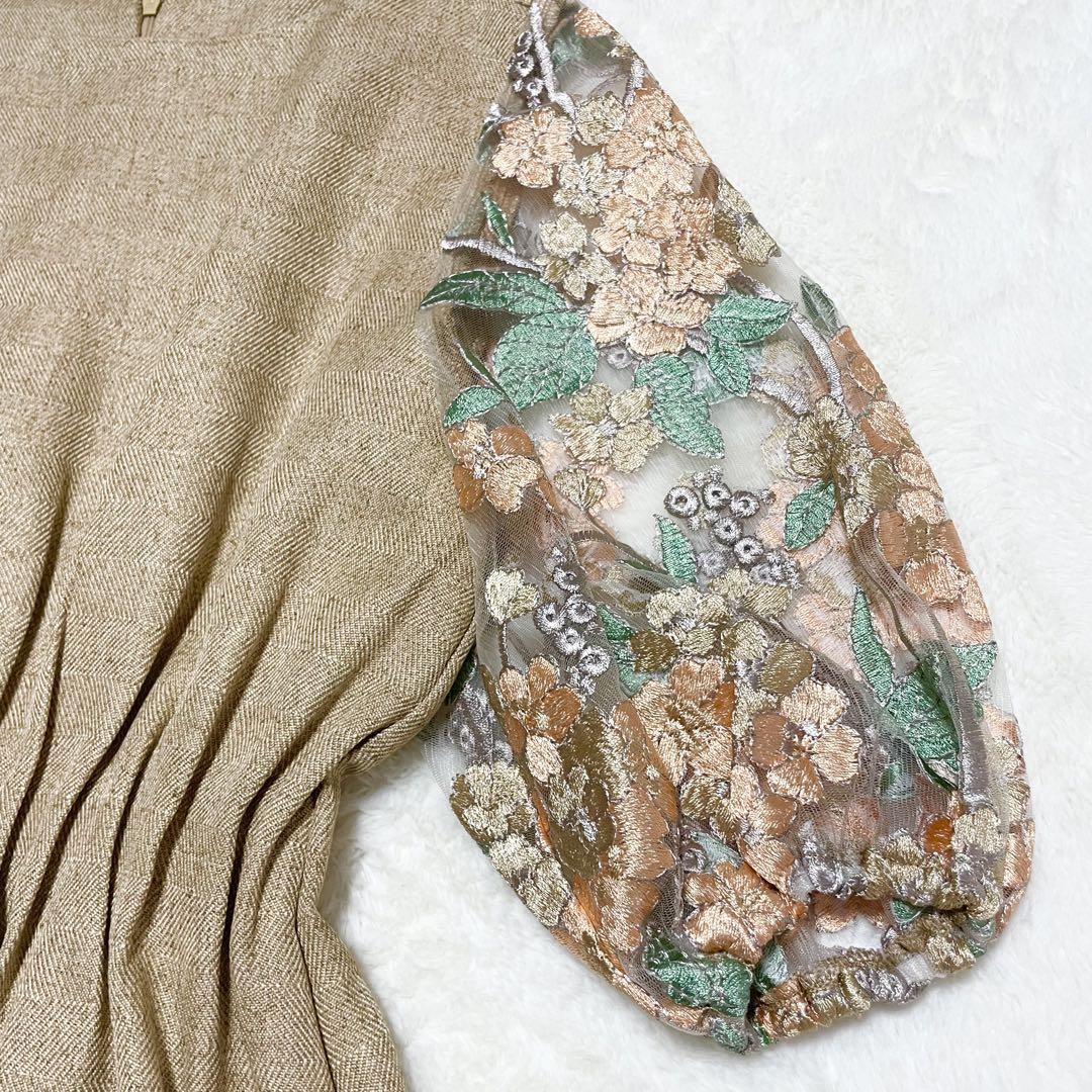 【極美品】CAWAII FRENCHPAVE ワンピース ドレス リネン 刺繍