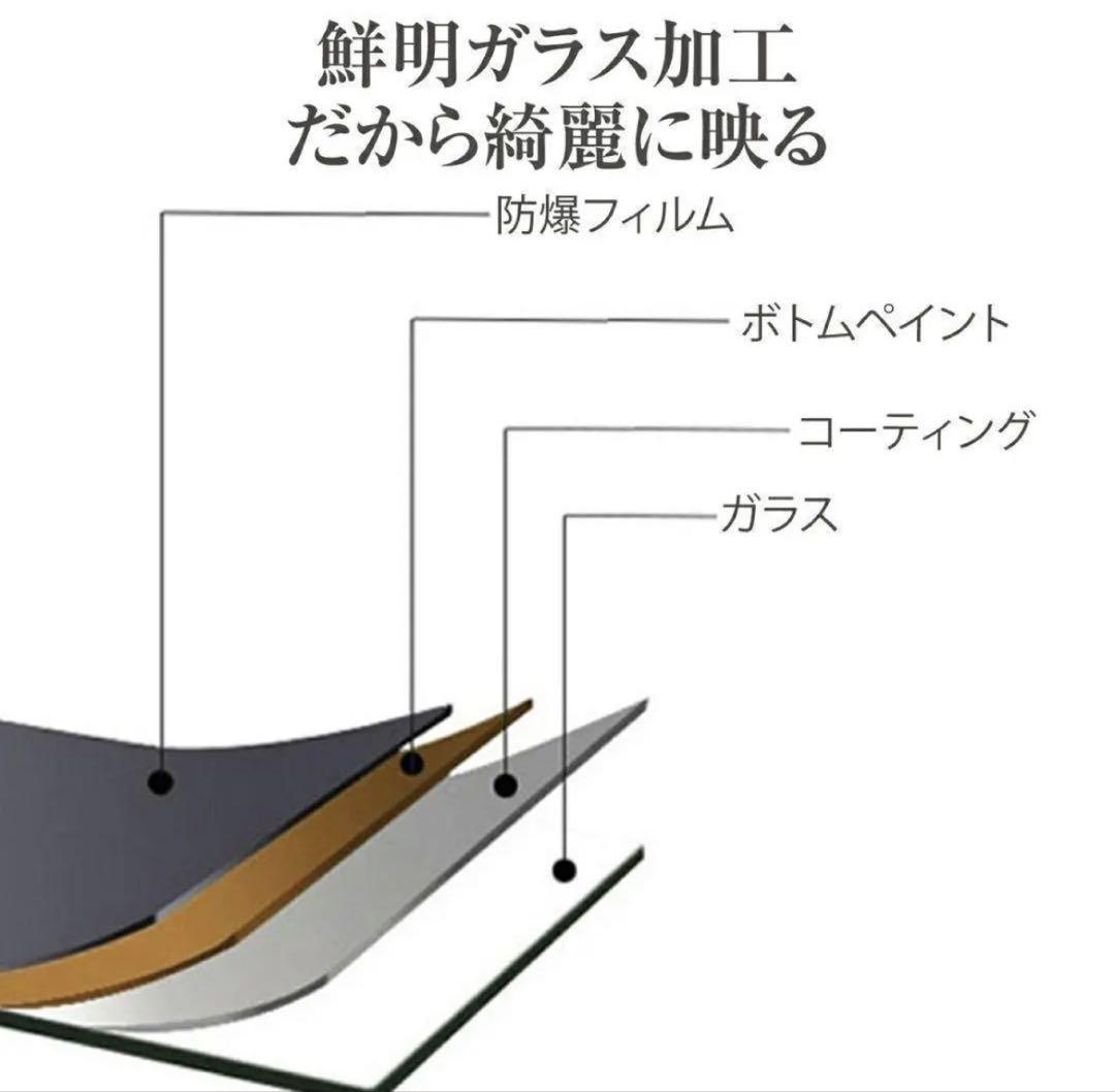 スタンドミラー 全身鏡 140cmx30cm ブラック 飛散防止加工