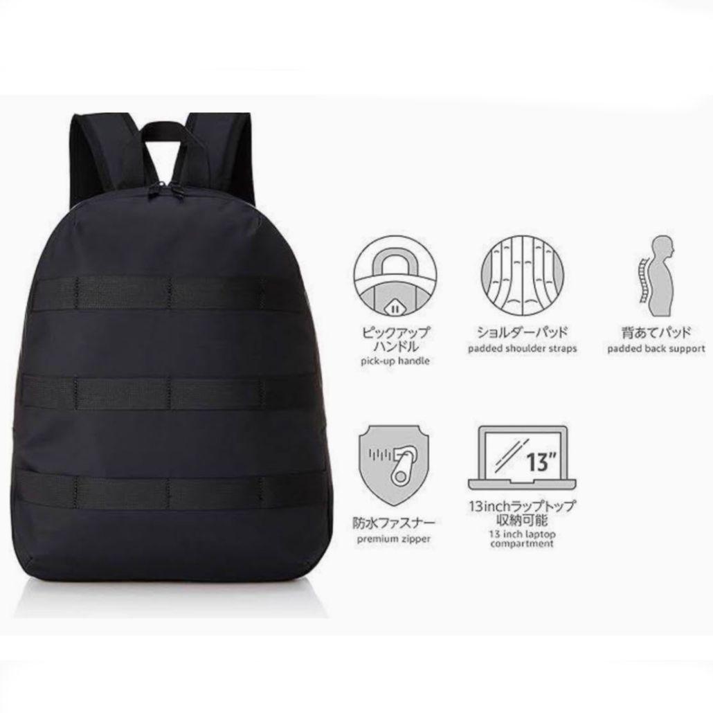 Amazon Essentials テープデザインリュック ブラック